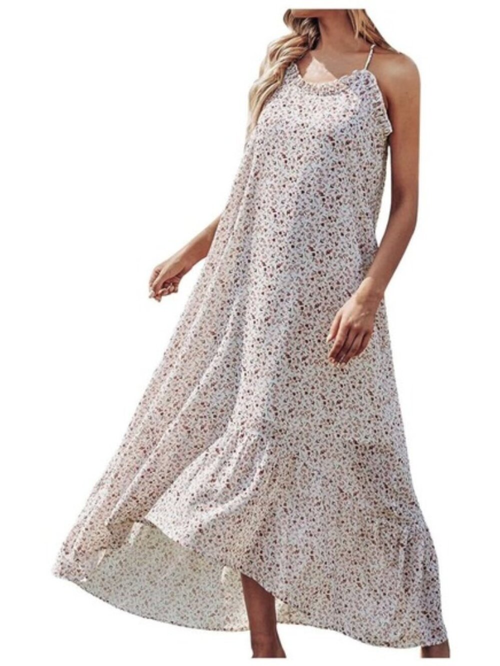 BFAFEN Sundresses for Women Casual Beach Sexy Petite Boho Spaghetti Sz M